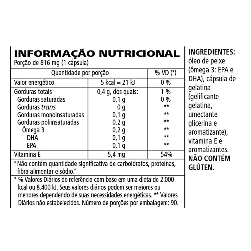 Omega 3 da Herbalife Informação Nutricional